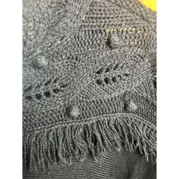 Rachel Zoe Women's XS Black Pullover Sweater Mock Neck Fringe Detail - Picture 8 of 16